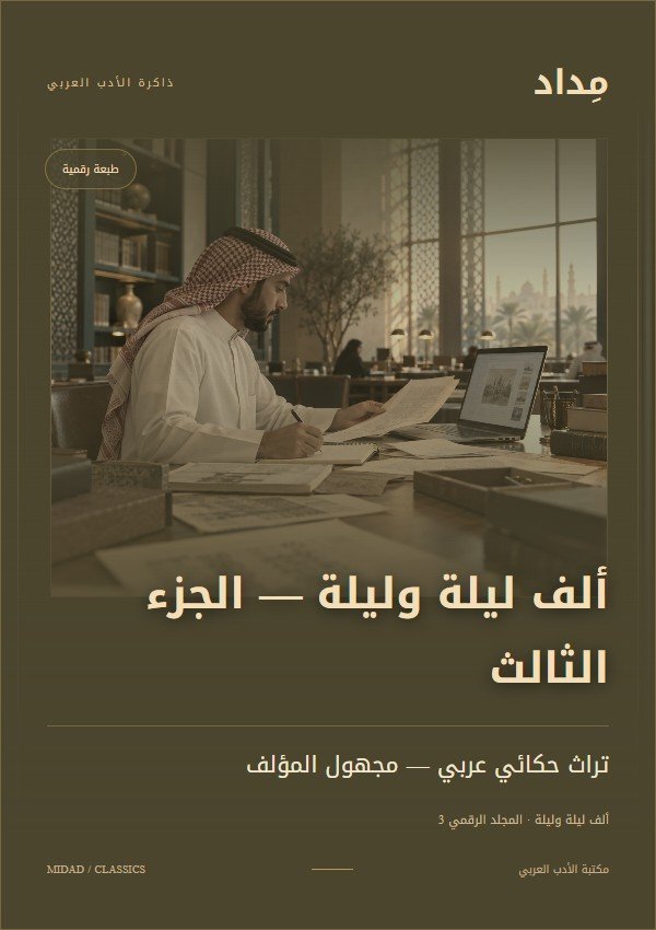غلاف ألف ليلة وليلة — الجزء الثالث — تراث حكائي عربي — مجهول المؤلف
